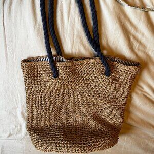 Joe Fresh palm weave summer shoulder bag